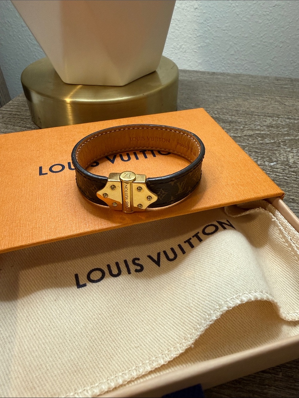 Louis Vuitton Nano Monogram Leather Bracelet
